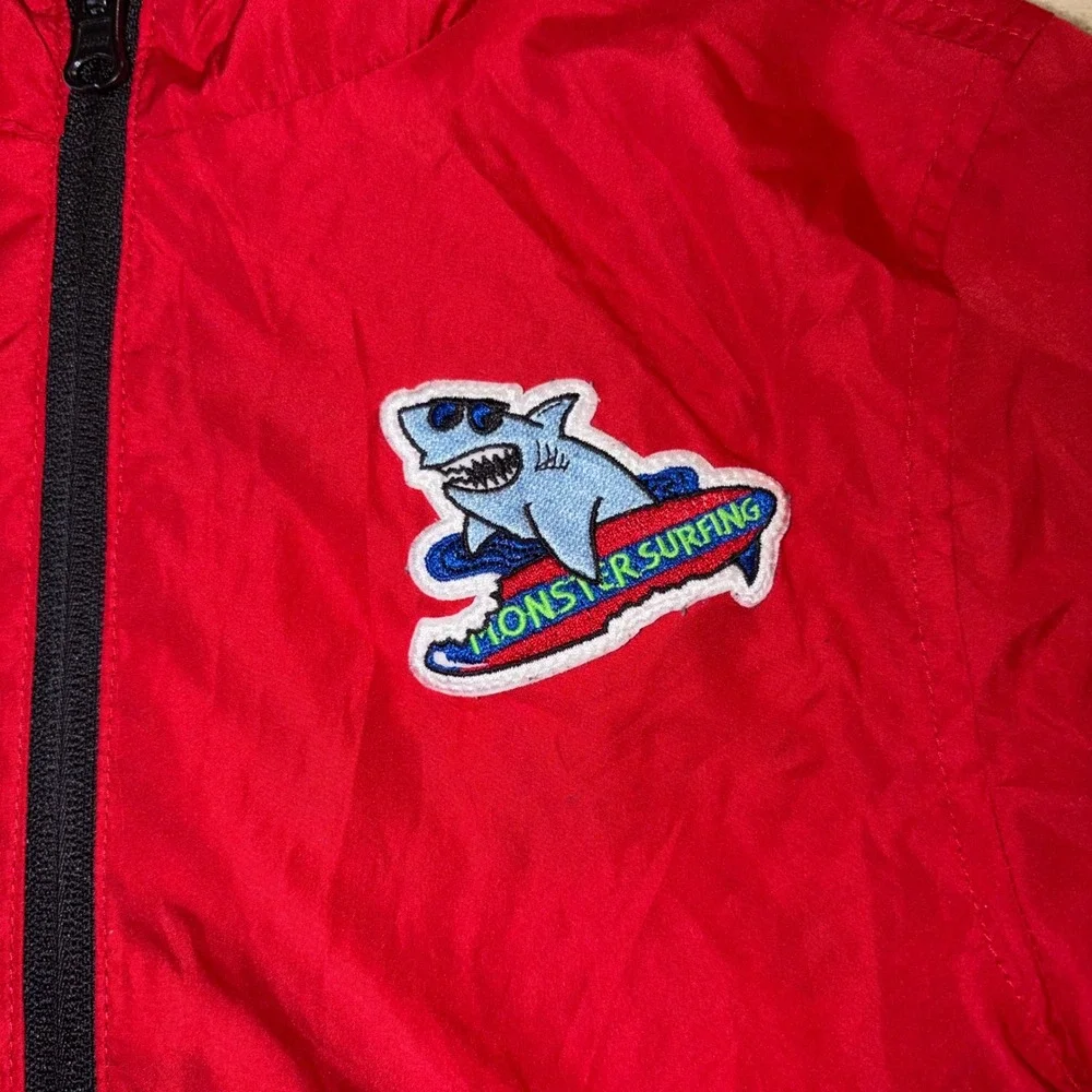 365 Kids Garanimals Reversible Monster Surf Windbreaker Jacket Red White Size 7